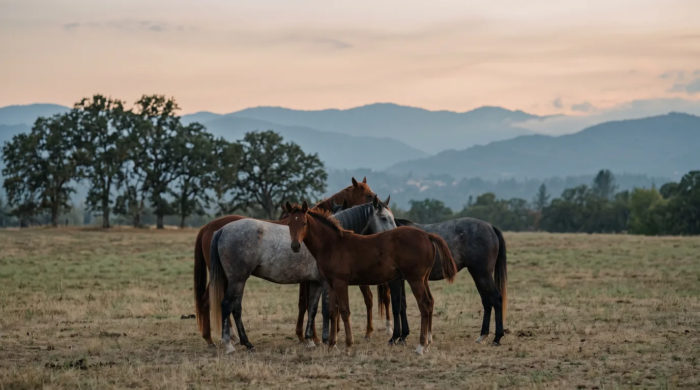 Chevaux en liberté, Les Écuries de Circé, Rhône
